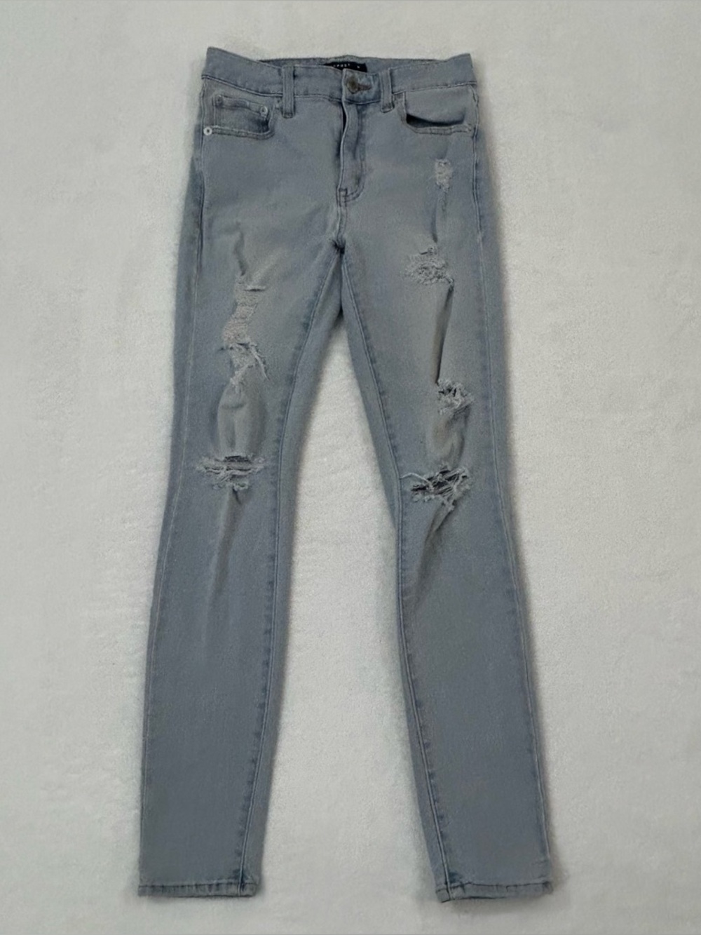 Aeropostale High Rise Jeggings Light Blue Distressed Denim Jeans Women 6 Reg 26w
